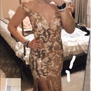 Rose Gold Sparkle Prom Dress